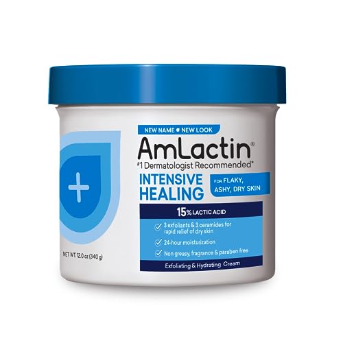 AmLactin Intensive Healing Body Cream ? 12 oz Tub & Intensive Healing Body Lotion for Dry Skin ? 14.1 oz Pump Bottle