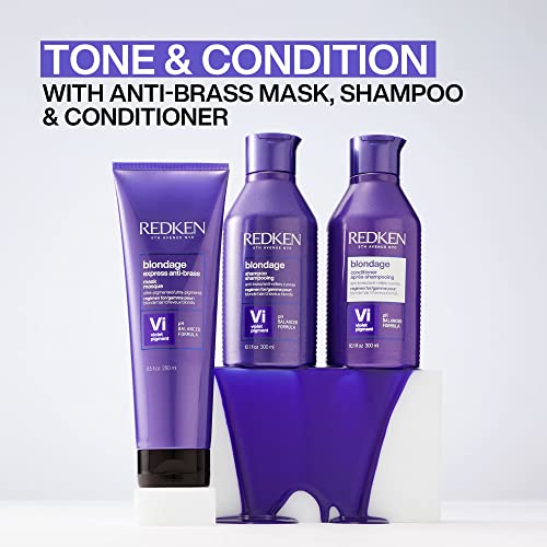 Redken Blondage Purple Shampoo For Blonde, Bleached or Highlighted Hair - Neutralizes Brassy Tones With Salicylic Acid, Color Depositing