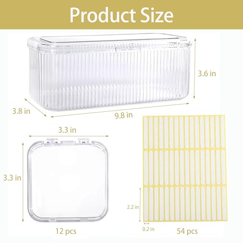 Press On Nail Organizer 12pcs 3.3in Nail Case And 1 Big Acrylic Storage Box For Packaging Clear Display Box Fake Nail Organizer With Double Sided Adhesive Tabs Nail Display Nail Salon