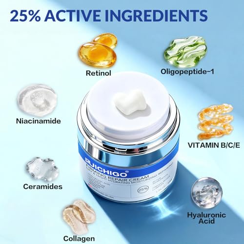 Face & Neck Firming Cream - Ceramide Moisturizer for Women - Anti Aging Formula for Tightening and Lifting with Retinol,Collagen,Hyaluronic Acid - Day & Night Cream for Sensitive & Mature Skin, 1.7 OZ
