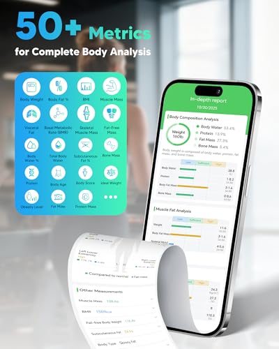 Arboleaf Smart Body Scale with Handle - Dark Blue 8-Electrode Full-Body Analysis