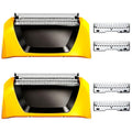Audoc Yellow 2-Pack Replacement Foil Heads for Wahl 7061 Series Shavers - Water-Washable & Precision Trimmer