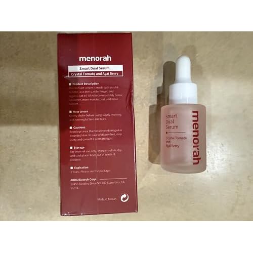 Menorah Smart Dual Serum ? Vitamin C & E Facial Serum Infused with Crystal Tomato, Acai Berry, Coconut and Palm Oils
