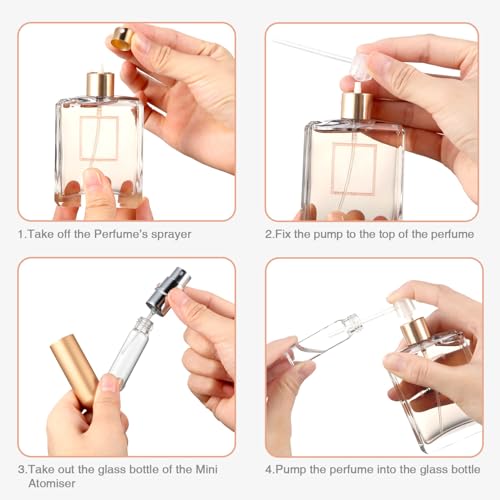 Boao 20 Pcs 5 ml Perfume Travel Refillable Atomizer Mini Cologne Perfume Atomizer Refillables Bulk Portable Mini Spray Bottle Compatible with Dispenser Pump Transfer Tool for Outgoing