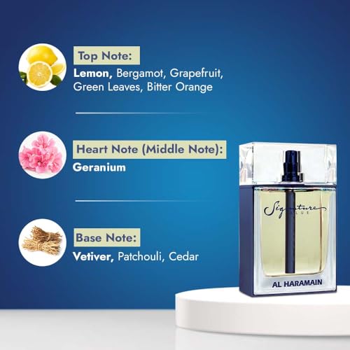 Al Haramain Signature Blue Eau de Parfum Spray for Unisex 3.4 oz Citrus Floral Variation