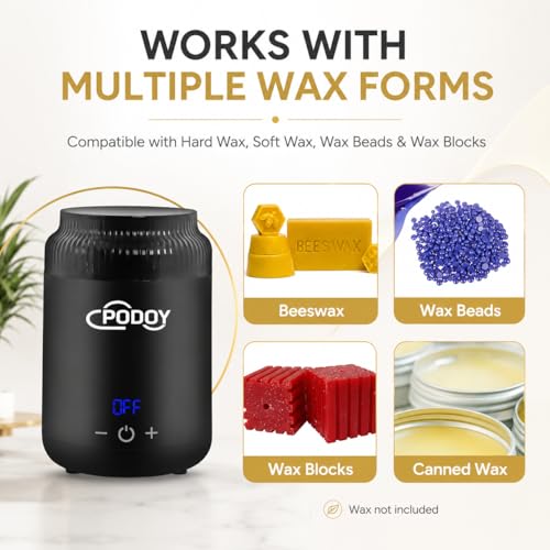 Podoy Black Mini Wax Pot Warmer for Facial & Body Hair Removal Travel Size