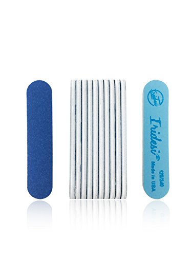 Mini Blue Nail Files Set - Double-Sided 120/240 Grit Emery Boards for Natural & Acrylic Nails