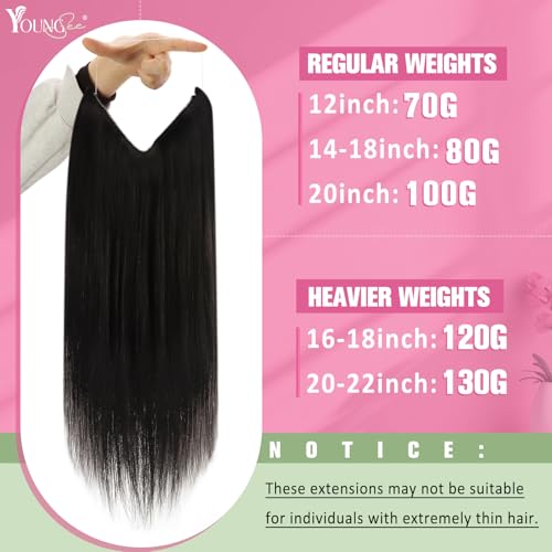YoungSee Wire Hair Extensions Dark Brown 12 Inch 75G - Variation B-#2