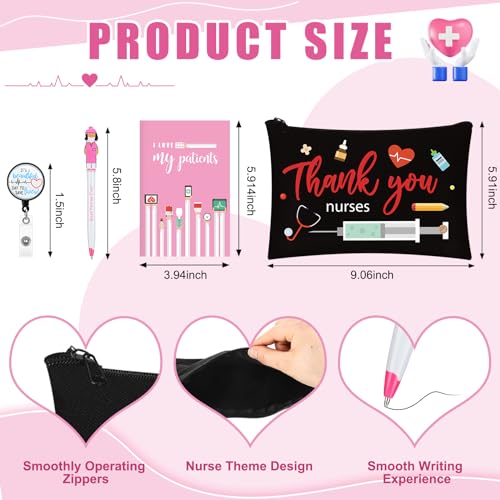 Nursing Gift Set with Black Makeup Bags Badges Notebooks & Pens - Nursing Variation