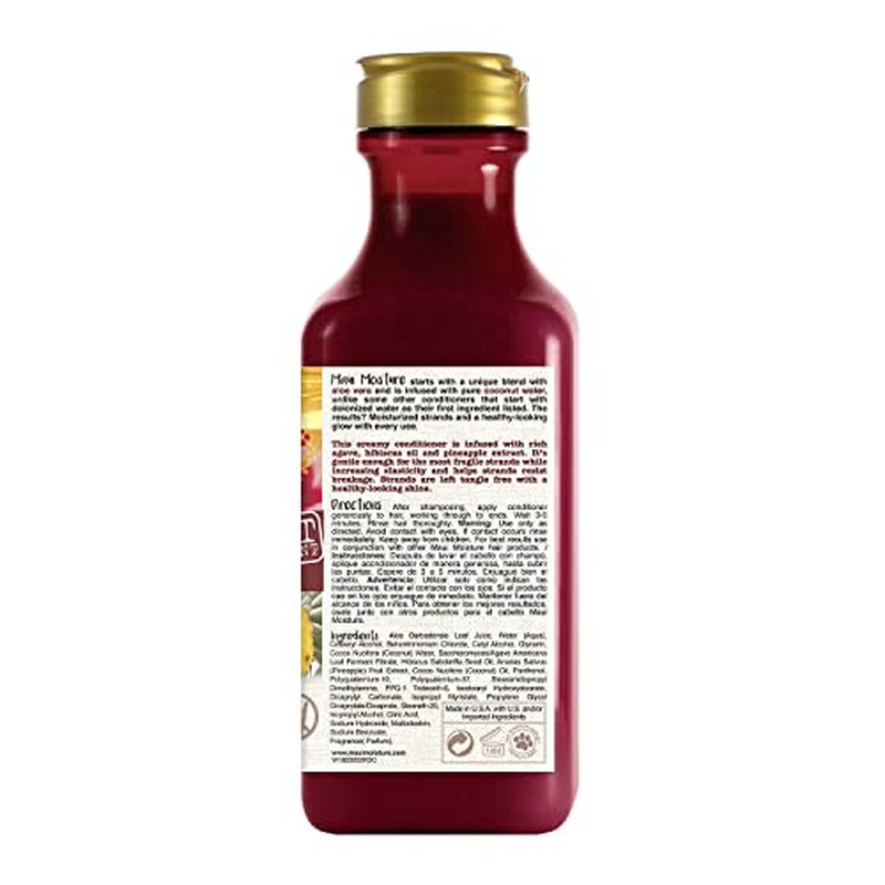 Maui Moisture Strength AntiBreakage + Moisturizing Agave Conditioner for Color Treated or Chemically Damaged Hair Vegan Silicone ParabenFree SulfateFree Surfactants, hibiscus, 13 Fl Oz