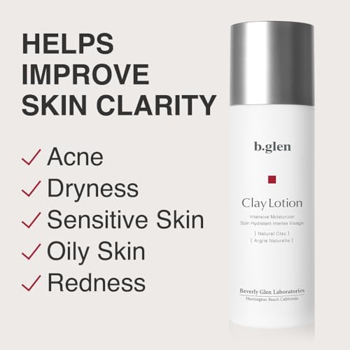 b.glen Facial Moisturizing Toning Lotion from Japan | Dry Skin | Sensitive Skin | Bentonite | Hyaluronic Acid | b.glen Clay Lotion 120mL/4.06fl.oz.