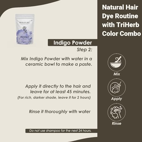 Herbal Hair Color Kit with Henna Indigo Amla - Natural Care Pack 300g