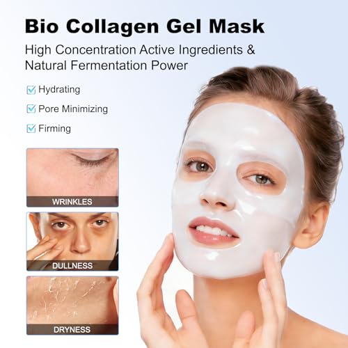 Hydrogel Sleeping Mask with Collagen & Hyaluronic Acid - Deep Hydration & Glow - 5 Pack