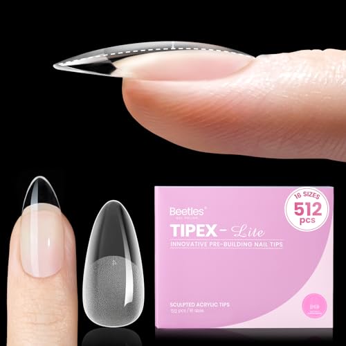 Beetles Tipex Lite Instant Nail Tips Medium Almond 512pcs - 16 Sizes