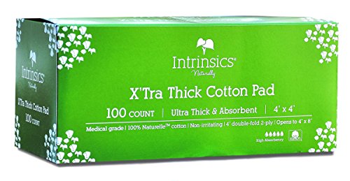 Cotton Pads 4x4 Inch 2-Ply Natural Cotton Swabs for Skin Care - 100 Count