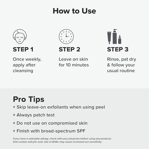 Paula's Choice Skin Perfecting 25% AHA + 2% BHA Face Exfoliant Peel, Facial Exfoliant Peel Rinse Off Treatment, All Skin Types, Fragrance-Free, 1 Oz