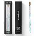 M ProK 100% Kolinsky Acrylic Nail Brush ? Professional Nail Brush for Acrylic Application with Crystal Blue Handle ? Handcrafted Salon Quality Tool (Size #10)
