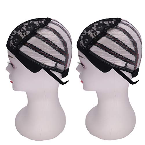 ItsUHair Black Adjustable Wig Caps 10-Pack for Wig Making, Breathable Mesh & Plastic Back