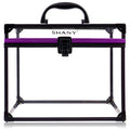 Purple SHANY Clear Travel Makeup & Toiletry Case - Extra Large, Secure Lock