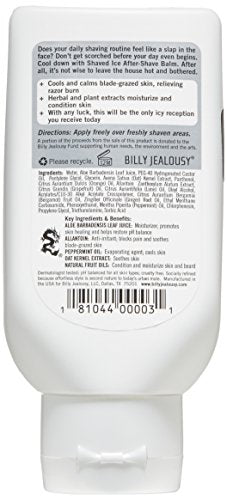 Billy Jealousy Shaved Ice After Shave Balm for Men - Hydrating Cooling Relief, Razor Irritation & Ingrown Hairs, 3 Fl Oz