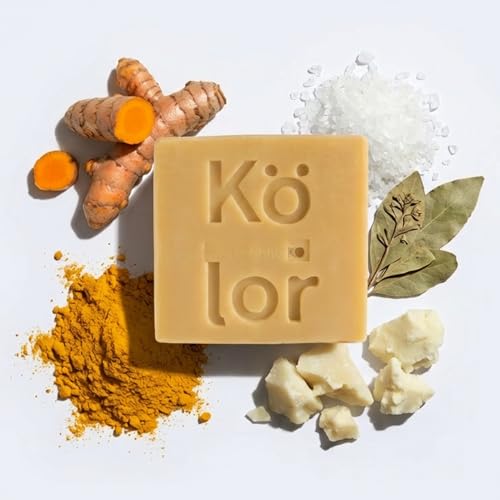 Kojic Acid Soap Turmeric Soap Bar 300 Gram for Dark Spots, Face, Body and Hair, Vitamin C Retinol Collagen Complex with Hyaluronic Acid, Vitamin E, Shea Butter, Olive Oil, Natural Multi-Purpose Use