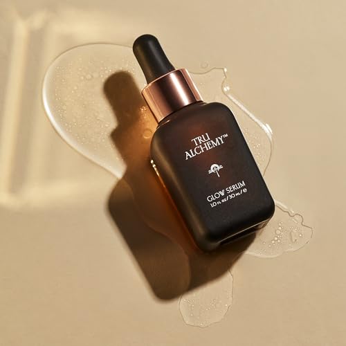 Tru Alchemy Vitamin C Glow Serum - Hydrating Anti-Aging Vitamin C Face Serum with Bakuchiol, Glycolic & Lactic Acid, 1 fl oz.