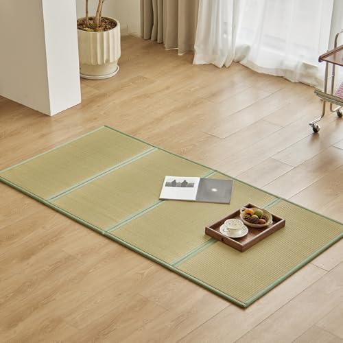 Twin Natural Rush Grass Tatami Mat - 3'3" x 6'7" - Traditional Japanese Floor Mat