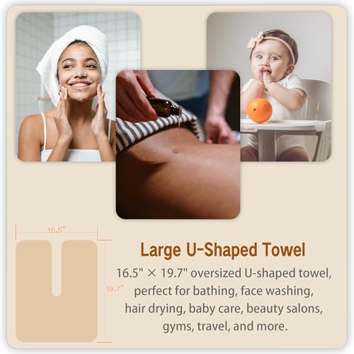 12 Pack Gray U-Shaped Microfiber Facial Towels for Estheticians & Spa Treatments - Soft & Absorbent