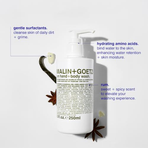 MALIN+GOETZ Rum Scented Foaming Hand & Body Wash 8.5 Fl Oz - Unisex