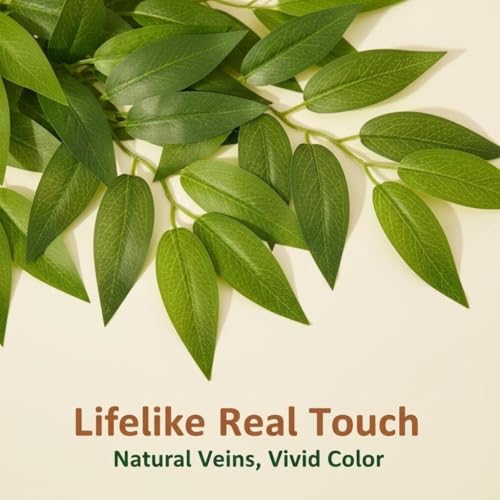 Artificial Italian Ruscus Greenery Stems Bulk 18 Inch - 100pcs for Wedding & Decor