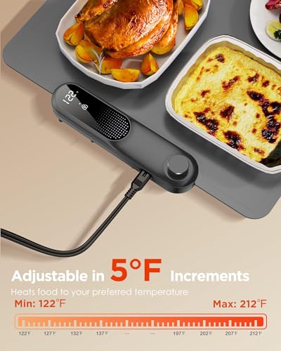 FEPPO Food Warming Mat 35x16 Inches - Gray/2XL Large Buffet Food Warmer