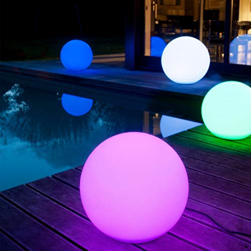 Rechargeable 12-Inch RGB LED Globe Ball Light - Color-Changing Orb Lamp with Remote