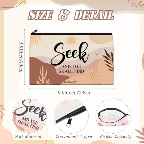 36 Pcs Christian Gifts for Women Bulk Christian Makeup Bags Religious Keychain Bible Verse Pens Inspirational Cosmetic Bag Pencil Pouch Boho Gifts for Christmas Church Charity Supplies
