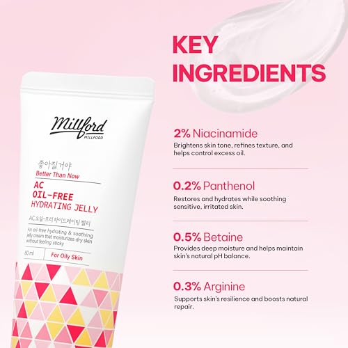 Oil-Free Hydrating Gel Moisturizer with Niacinamide 80ml - Non-Greasy Korean Skincare