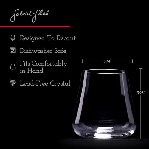 Stemless Crystal Wine Glasses Set of 6 - Universal Drinkware for Wine, Beer & Cocktails