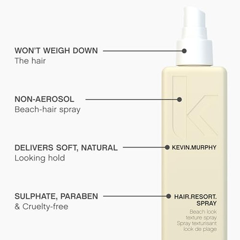 KEVIN.MURPHY HAIR.RESORT.SPRAY - Beach Look Hairspray - For Fine & Longer - Natural, Flexible Hold - Lightweight Hairspray - Sulphate Free Hair Care - 150 mL / 5.1 fl oz