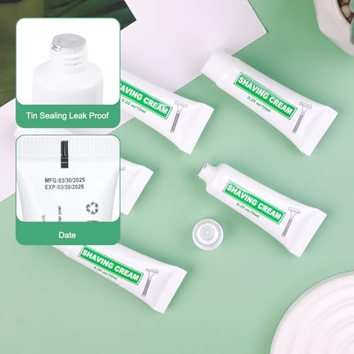Travel Size Shaving Cream Bulk 50 Pack, 10ml Disposable Shaving Gel for Men & Women
