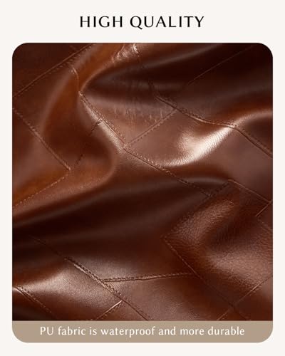 Yikisite Boho Brown Medium Makeup Bag – Travel Toiletry Organizer with Divider, Waterproof PU Leather