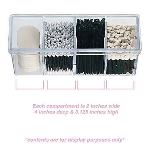 4-Compartment Makeup Organizer with Clear Lid - Bathroom & Vanity Storage