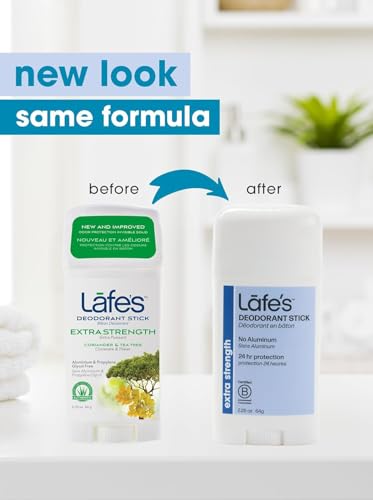 Lafe's Natural Deodorant Stick 2.25oz Pack of 3 - Aluminum & Baking Soda Free, Citrus & Bergamot, Extra Strength, Women & Men
