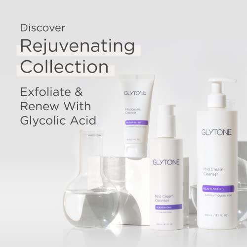 Glytone Mild Cream Cleanser | Exfoliate & Moisturize with 3.4 Free Acid Value Glycolic Acid & Glycerin | Face Wash for Women Removes Makeup & Oil | Face Cleanser for Dry Skin | 6.7 Fl oz.