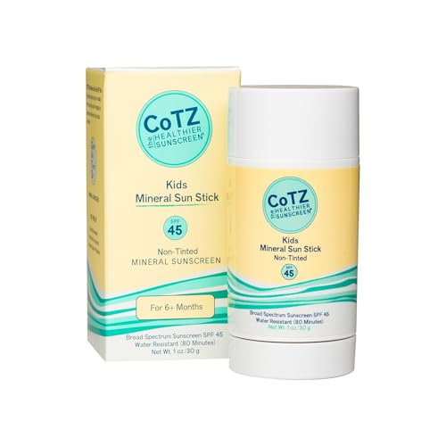 Kids Mineral Sunscreen Stick SPF 45 - Gentle, Mess-Free, 1 Ounce