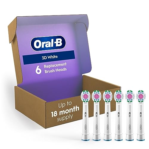 White Pack of 6 Replacement Brush Heads for Oral-B Electric Toothbrush - 3D White