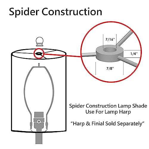 Handwoven Empire Spider Lamp Shade - Natural Rattan, 13x16 Inches, Variation Rattan