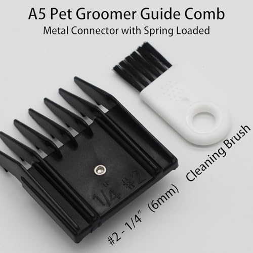 Professional A5 Style Animal Hair Clipper Attachment Guard Guide Cutting Combs 76926-900, Compatible with Oster Classic 76 A5 Andis AG BG Wahl KM Pet Groomers (Black, #2-1/4")