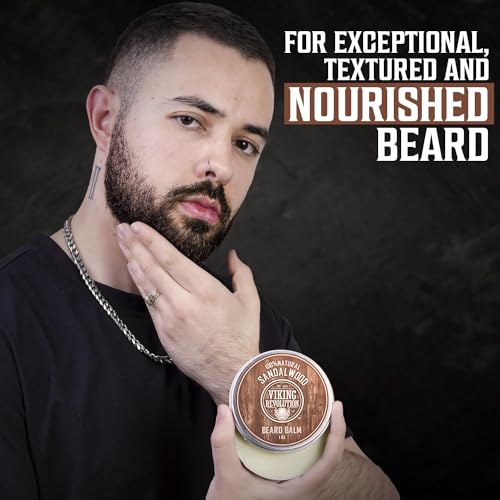 Viking Revolution Beard Balm Variety Pack (1oz each) - Styles, Strengthens and Softens Beards - Sandalwood, Pine & Cedar, Bay Rum, Clary Sage, Spiced Vanilla, Sweet Tobacco, Majestic Oud, Citrus