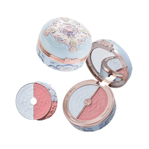 Flower Knows Butterfly Cloud Blush & Highlight Duo Blue Pink Matte Powder, 0.21 Oz (02 Seaborne Moon)