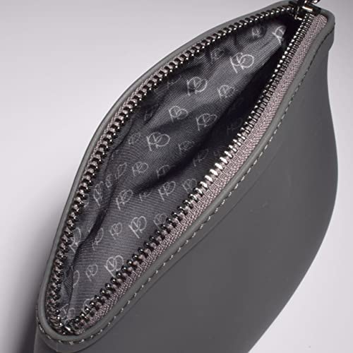 Dark Grey Small Silicone Makeup Bag - Vegan Eco-Friendly Water-Resistant Purse