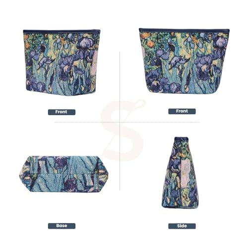Vincent van Gogh Iris Makeup Bag - Canvas Women Bag with Artistic Pattern - Make Up Bag