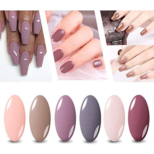 Vishine Gel Nail Polish Starter Kit - 6 Colors & 36W LED UV Lamp - Set 012